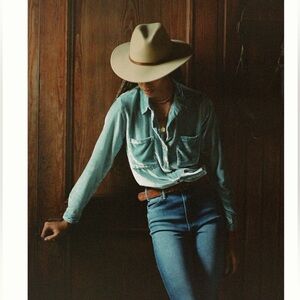 Anthropologie Pilcro Mara velvet Button Down Shirt turquoise